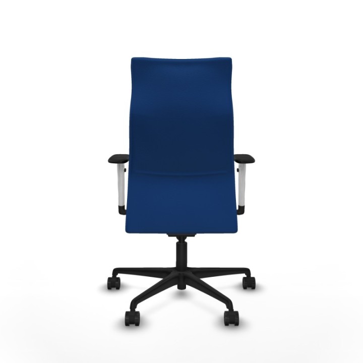 Albacete dirección sincro similpiel azul brazos 1D blancos base nailon ruedas 65 nailon