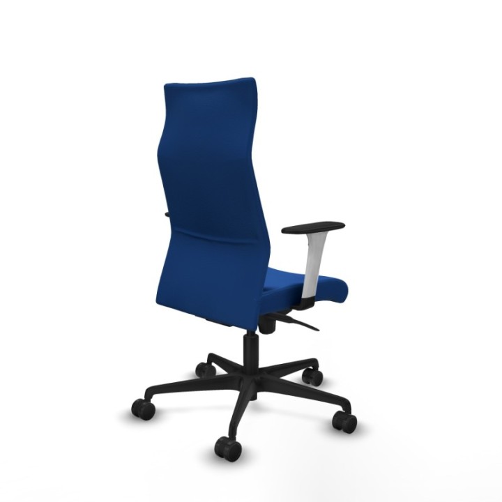 Albacete dirección sincro similpiel azul brazos 1D blancos base nailon ruedas 65 nailon