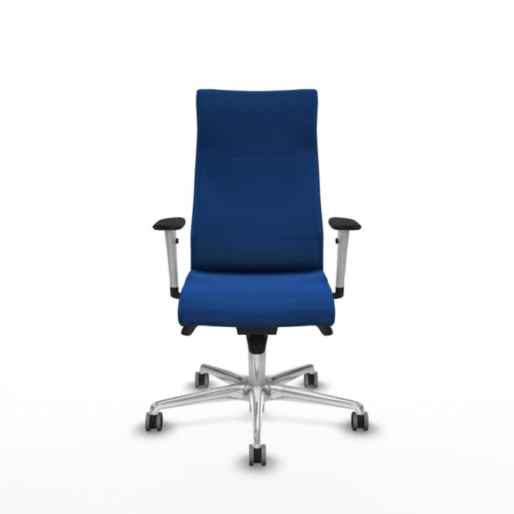 Albacete dirección sincro similpiel azul brazos 1D blancos base aluminio ruedas 65 engomadas