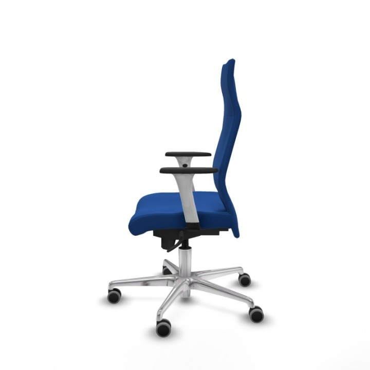 Albacete dirección sincro similpiel azul brazos 1D blancos base aluminio ruedas 65 engomadas