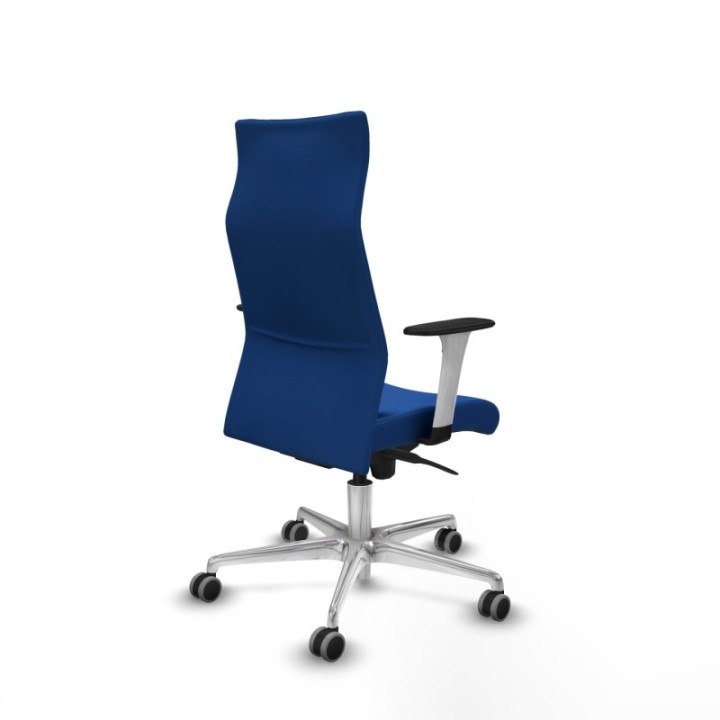 Albacete dirección sincro similpiel azul brazos 1D blancos base aluminio ruedas 65 engomadas