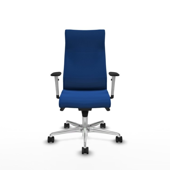 Albacete dirección sincro similpiel azul brazos 1D blancos base aluminio ruedas 65 nailon