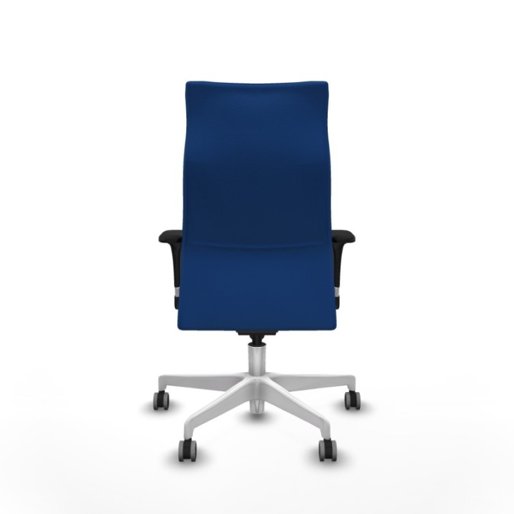 Albacete dirección sincro similpiel azul brazos 1D cromados base blanca ruedas 65 engomadas