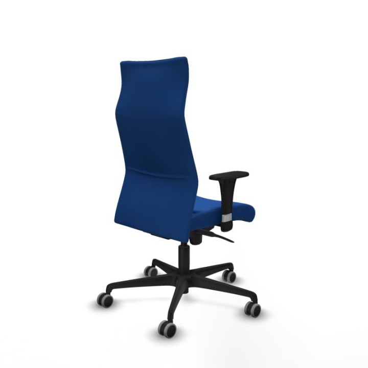 Albacete dirección sincro similpiel azul brazos 1D cromados base nailon ruedas 65 engomadas