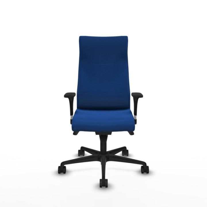 Albacete dirección sincro similpiel azul brazos 1D cromados base nailon ruedas 65 nailon