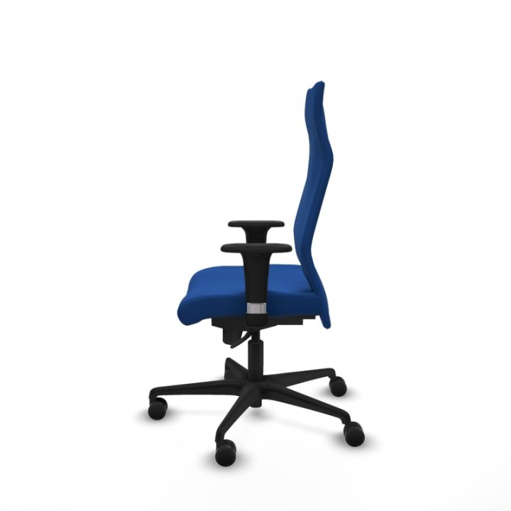 Albacete dirección sincro similpiel azul brazos 1D cromados base nailon ruedas 65 nailon