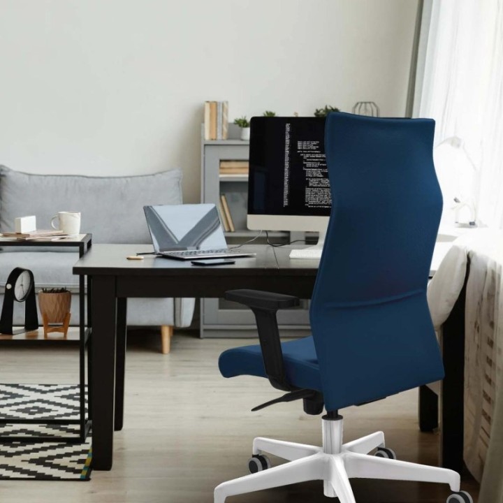 Albacete dirección sincro similpiel azul brazos 2D base blanca ruedas 65 engomadas