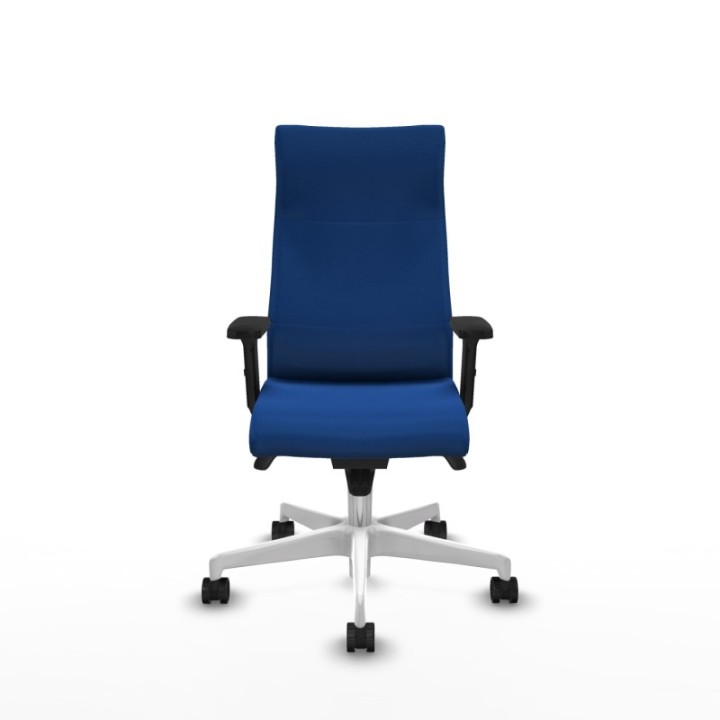 Albacete dirección sincro similpiel azul brazos 2D base blanca ruedas 65 nailon