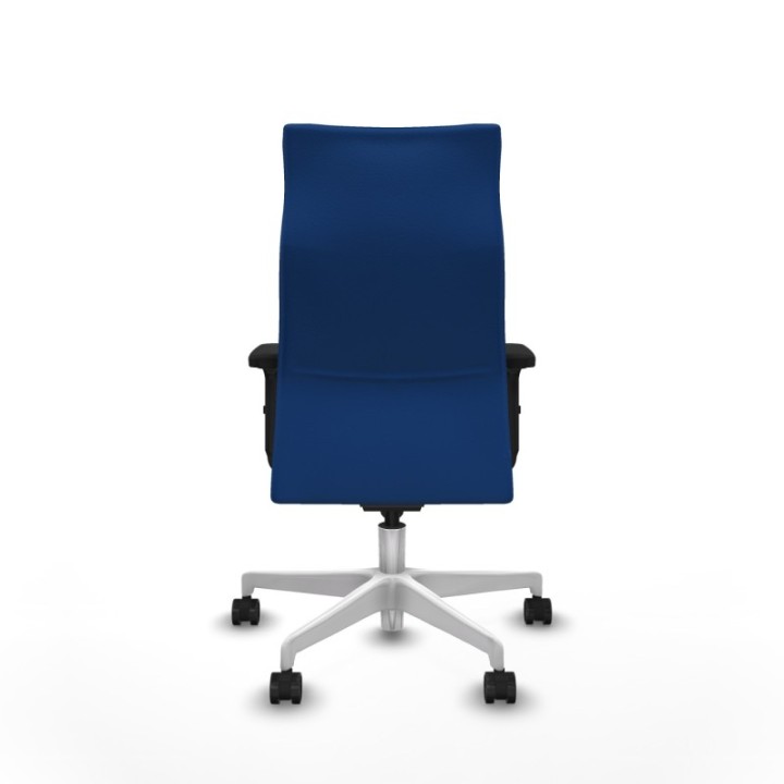 Albacete dirección sincro similpiel azul brazos 2D base blanca ruedas 65 nailon