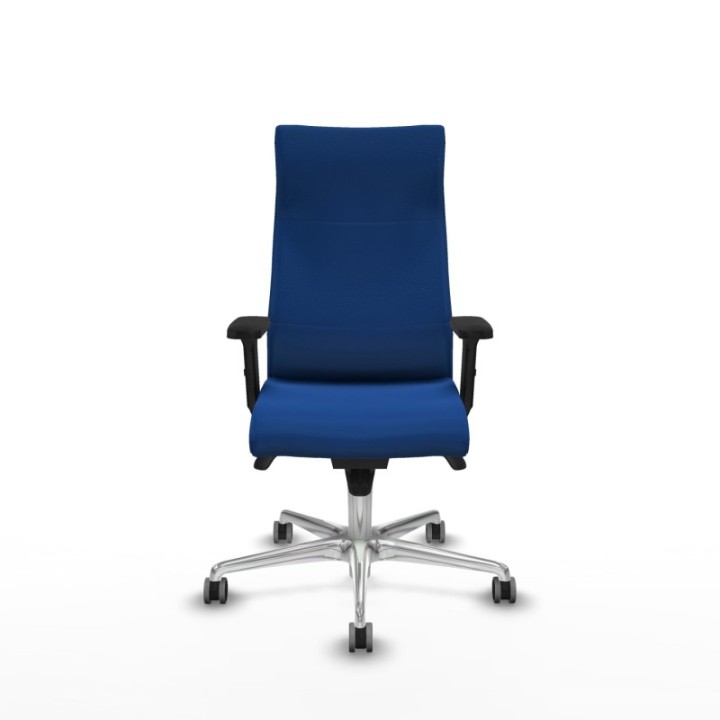 Albacete dirección sincro similpiel azul brazos 2D base aluminio ruedas 65 engomadas