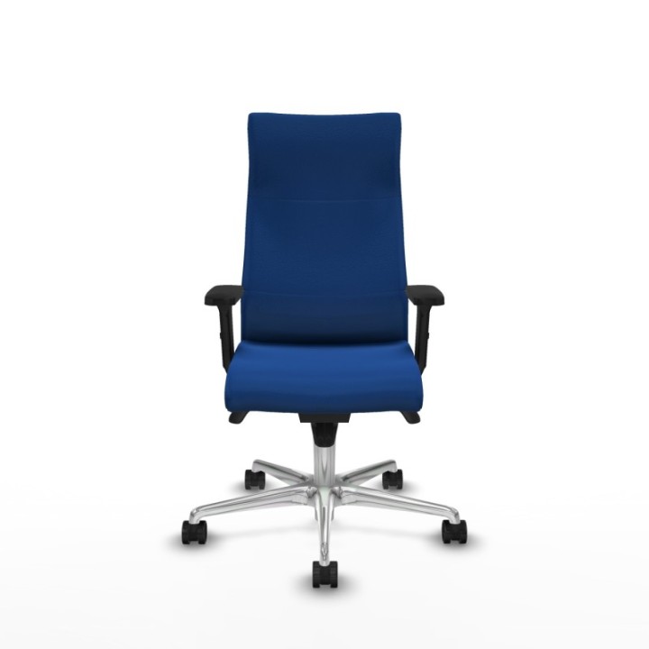 Albacete dirección sincro similpiel azul brazos 2D base aluminio ruedas 65 nailon