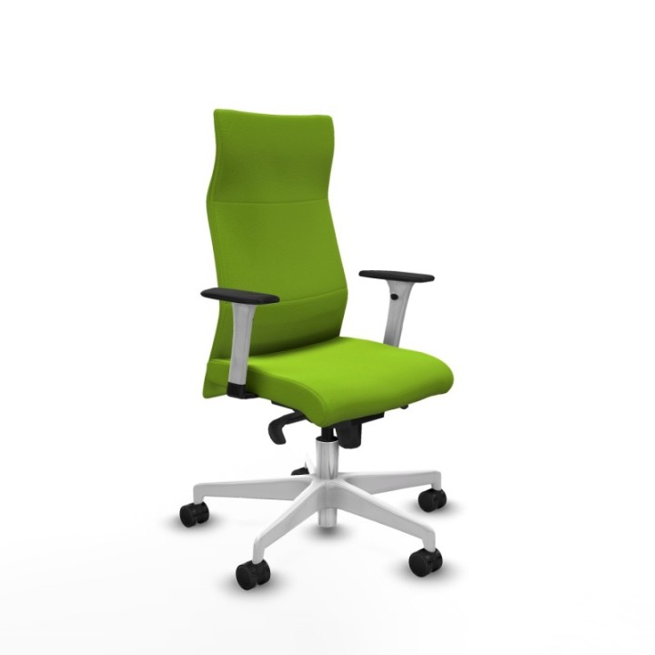 Albacete dirección sincro similpiel pistacho brazos 1D blancos base blanca ruedas 65 nailon