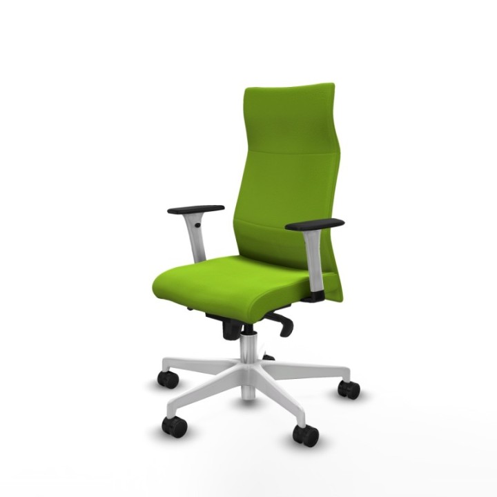 Albacete dirección sincro similpiel pistacho brazos 1D blancos base blanca ruedas 65 nailon