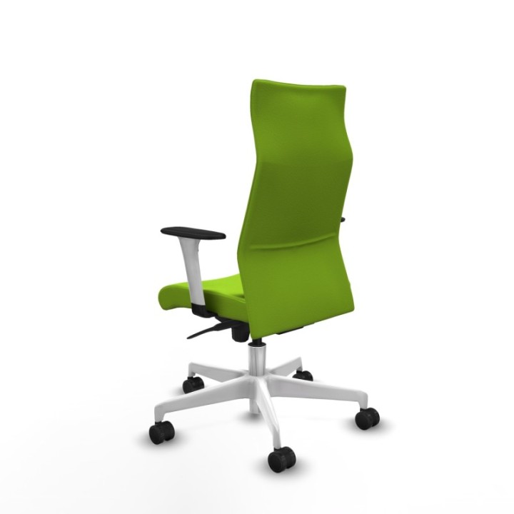 Albacete dirección sincro similpiel pistacho brazos 1D blancos base blanca ruedas 65 nailon