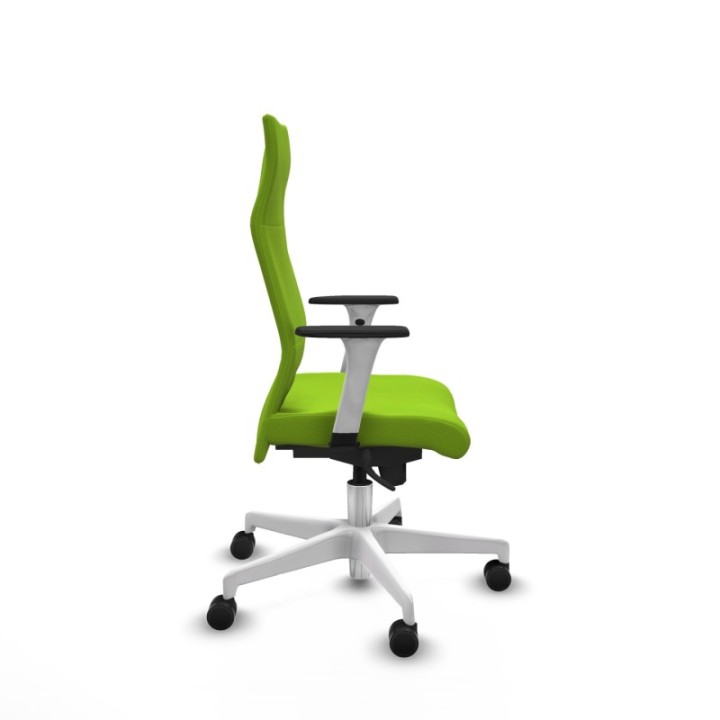 Albacete dirección sincro similpiel pistacho brazos 1D blancos base blanca ruedas 65 nailon