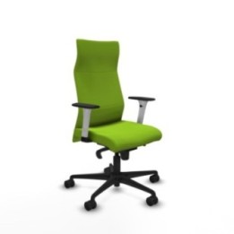 Albacete dirección sincro similpiel pistacho brazos 1D blancos base nailon ruedas 65 nailon