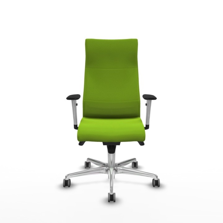 Albacete dirección sincro similpiel pistacho brazos 1D blancos base aluminio ruedas 65 engomadas