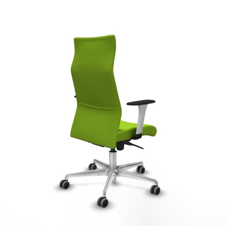 Albacete dirección sincro similpiel pistacho brazos 1D blancos base aluminio ruedas 65 engomadas