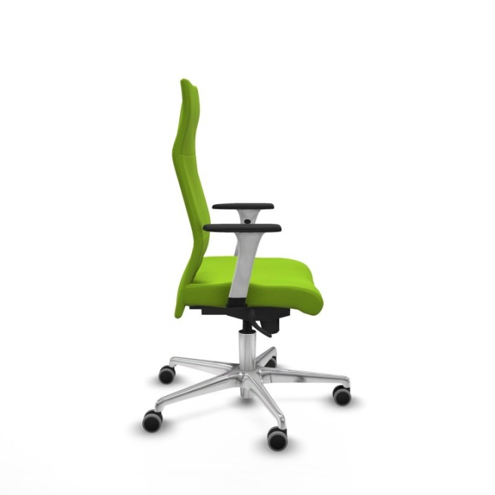 Albacete dirección sincro similpiel pistacho brazos 1D blancos base aluminio ruedas 65 engomadas