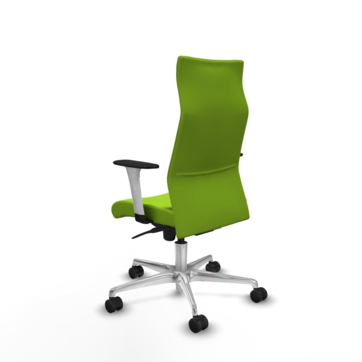 Albacete dirección sincro similpiel pistacho brazos 1D blancos base aluminio ruedas 65 nailon