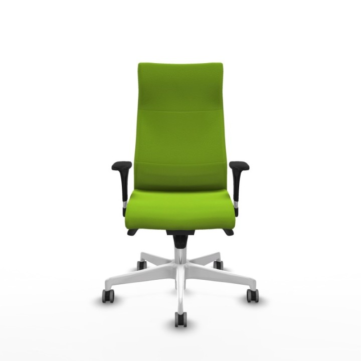 Albacete dirección sincro similpiel pistacho brazos 1D cromados base blanca ruedas 65 engomadas