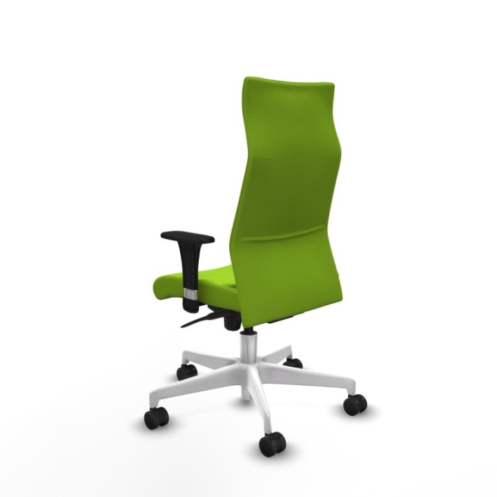 Albacete dirección sincro similpiel pistacho brazos 1D cromados base blanca ruedas 65 nailon