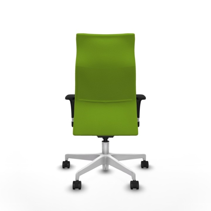 Albacete dirección sincro similpiel pistacho brazos 1D cromados base blanca ruedas 65 nailon