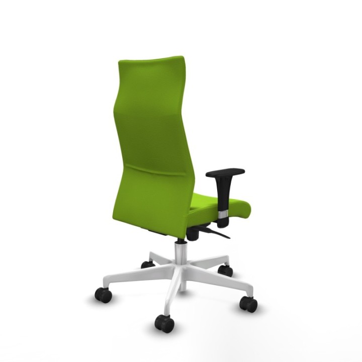 Albacete dirección sincro similpiel pistacho brazos 1D cromados base blanca ruedas 65 nailon