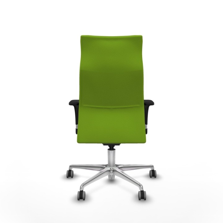 Albacete dirección sincro similpiel pistacho brazos 1D cromados base aluminio ruedas 65 engomadas