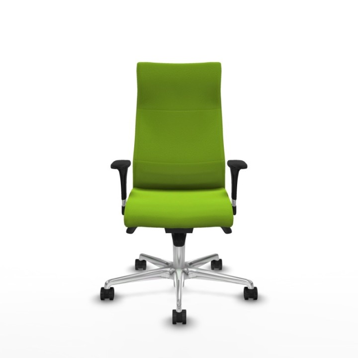 Albacete dirección sincro similpiel pistacho brazos 1D cromados base aluminio ruedas 65 nailon