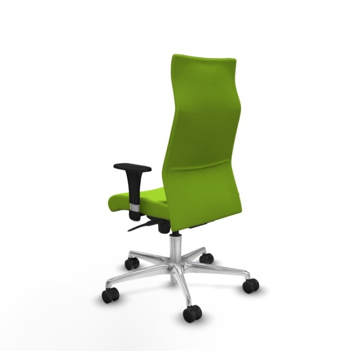 Albacete dirección sincro similpiel pistacho brazos 1D cromados base aluminio ruedas 65 nailon