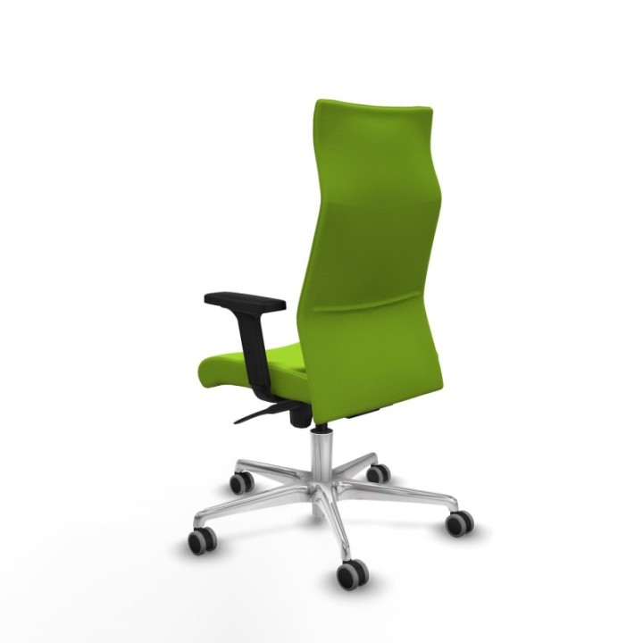 Albacete dirección sincro similpiel pistacho brazos 2D base aluminio ruedas 65 engomadas