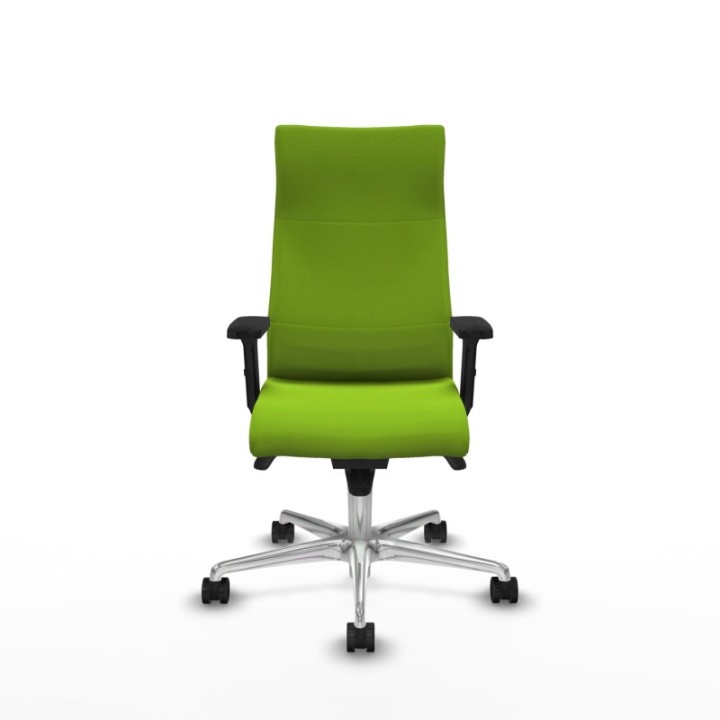 Albacete dirección sincro similpiel pistacho brazos 2D base aluminio ruedas 65 nailon