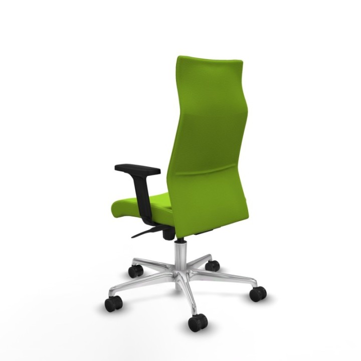 Albacete dirección sincro similpiel pistacho brazos 2D base aluminio ruedas 65 nailon