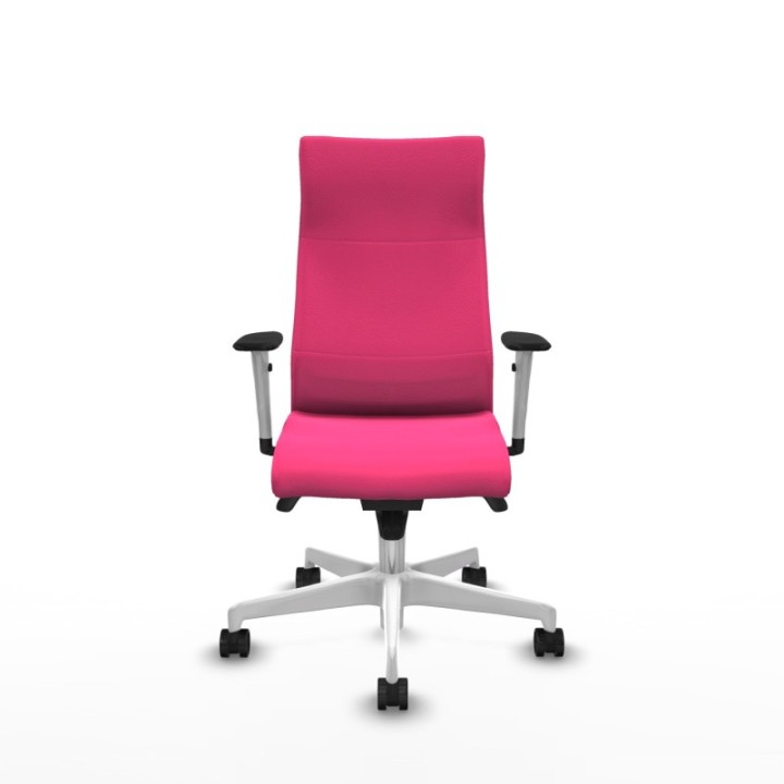 Albacete dirección sincro similpiel rosa brazos 1D blancos base blanca ruedas 65 nailon