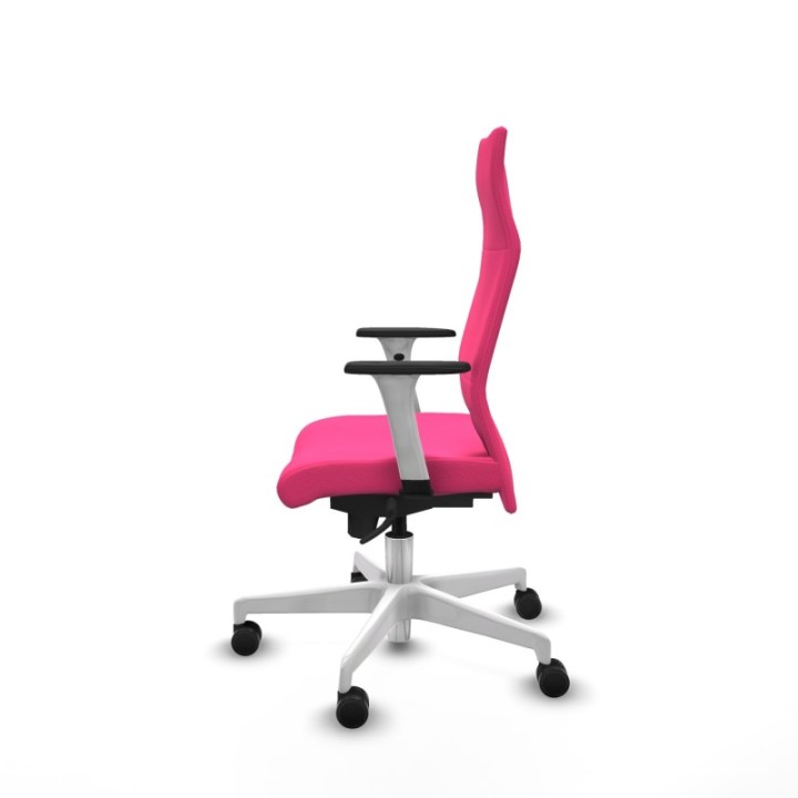 Albacete dirección sincro similpiel rosa brazos 1D blancos base blanca ruedas 65 nailon