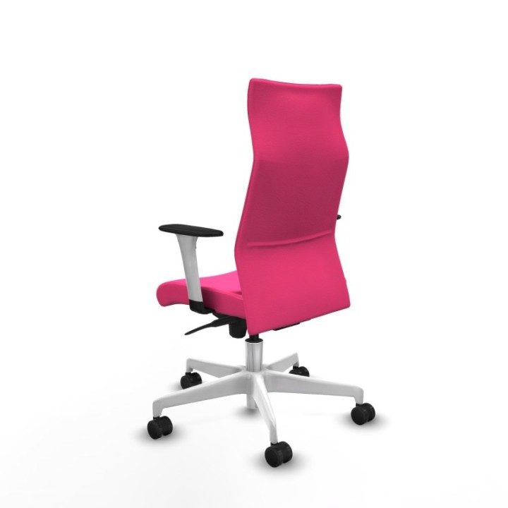 Albacete dirección sincro similpiel rosa brazos 1D blancos base blanca ruedas 65 nailon