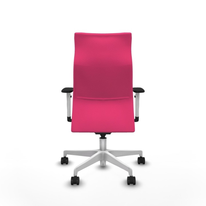 Albacete dirección sincro similpiel rosa brazos 1D blancos base blanca ruedas 65 nailon