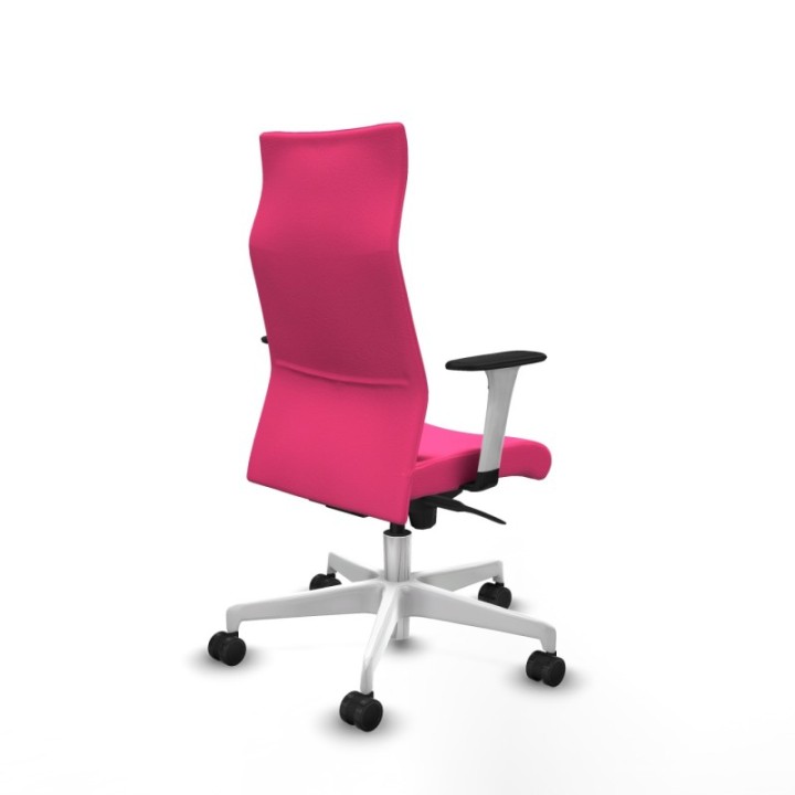 Albacete dirección sincro similpiel rosa brazos 1D blancos base blanca ruedas 65 nailon