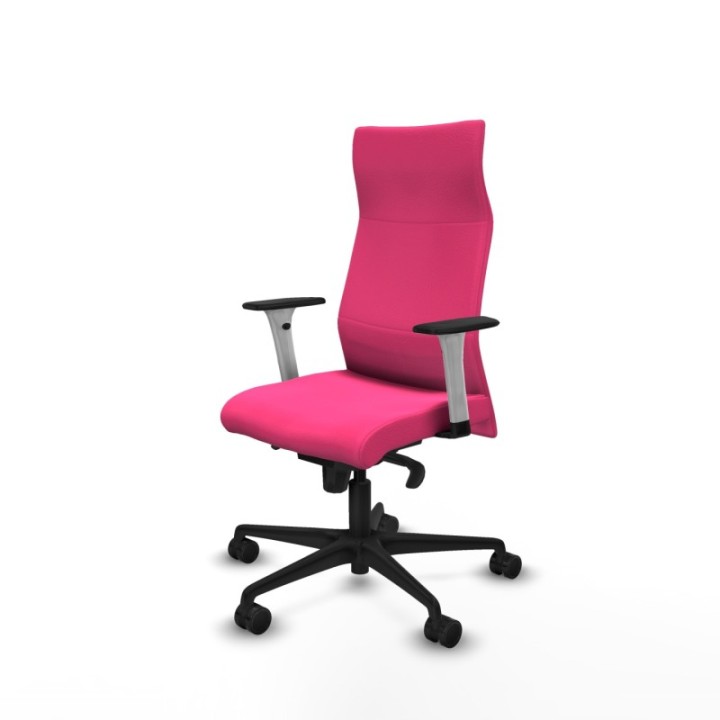 Albacete dirección sincro similpiel rosa brazos 1D blancos base nailon ruedas 65 nailon