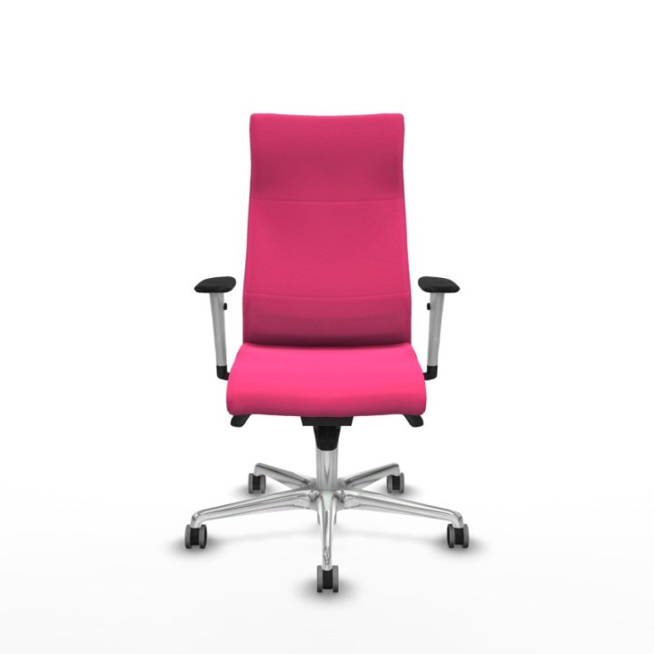 Albacete dirección sincro similpiel rosa brazos 1D blancos base aluminio ruedas 65 engomadas