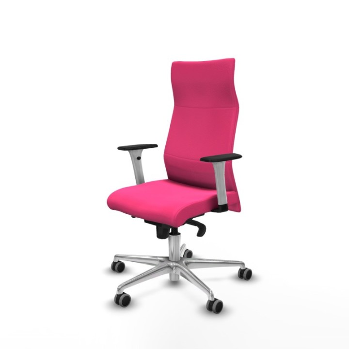 Albacete dirección sincro similpiel rosa brazos 1D blancos base aluminio ruedas 65 engomadas