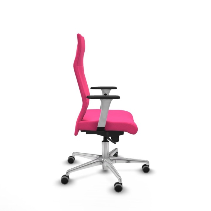 Albacete dirección sincro similpiel rosa brazos 1D blancos base aluminio ruedas 65 engomadas