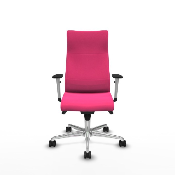 Albacete dirección sincro similpiel rosa brazos 1D blancos base aluminio ruedas 65 nailon