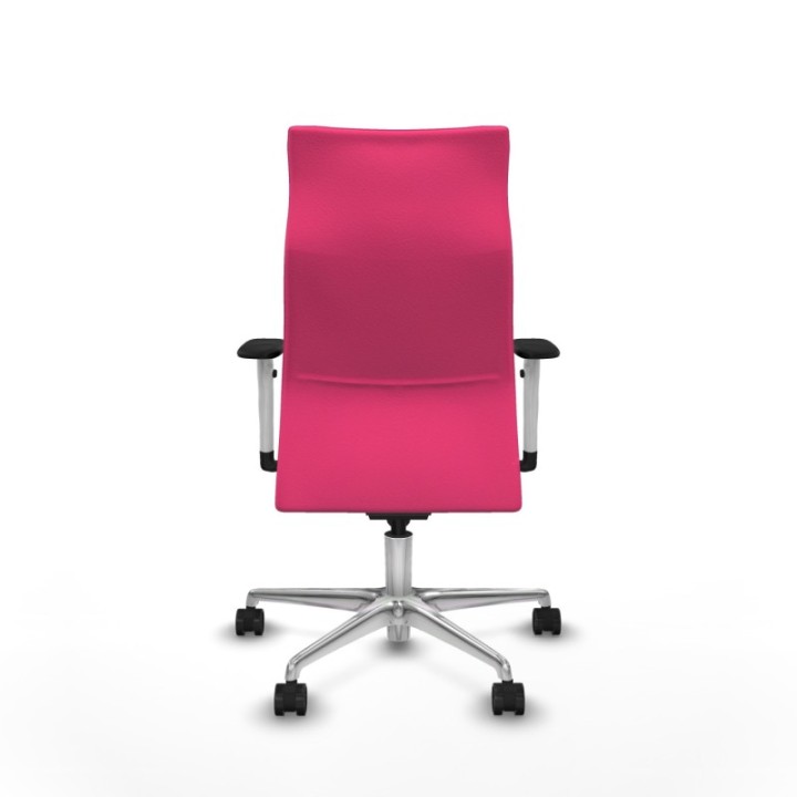 Albacete dirección sincro similpiel rosa brazos 1D blancos base aluminio ruedas 65 nailon