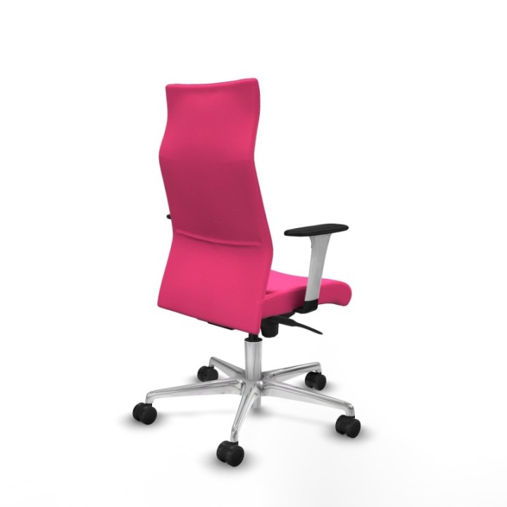 Albacete dirección sincro similpiel rosa brazos 1D blancos base aluminio ruedas 65 nailon