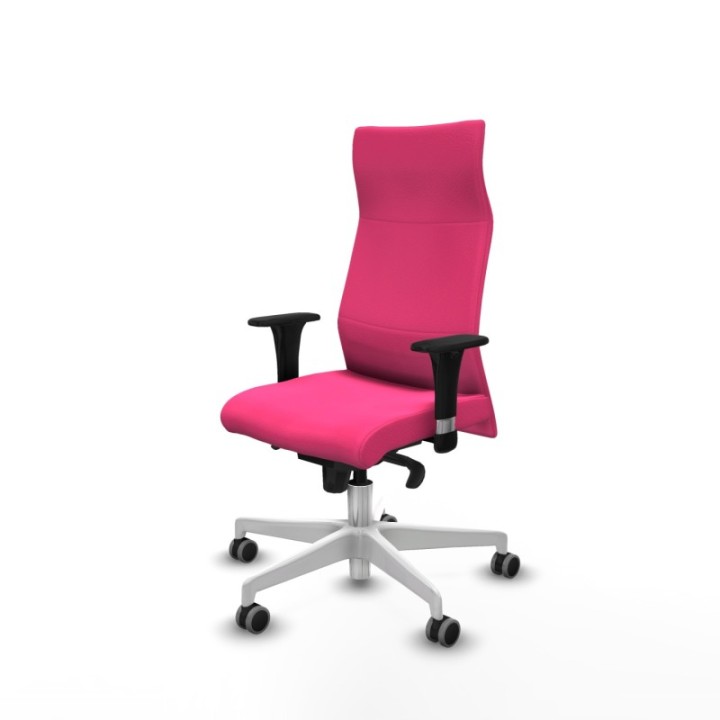 Albacete dirección sincro similpiel rosa brazos 1D cromados base blanca ruedas 65 engomadas