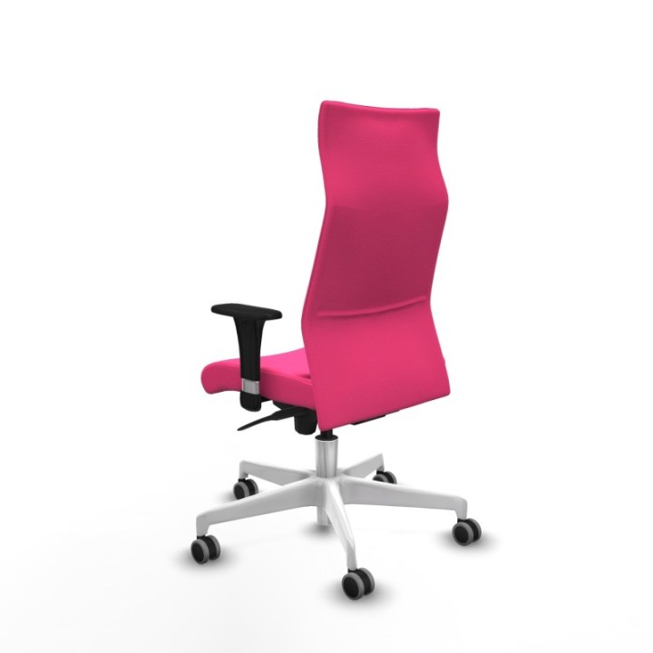 Albacete dirección sincro similpiel rosa brazos 1D cromados base blanca ruedas 65 engomadas