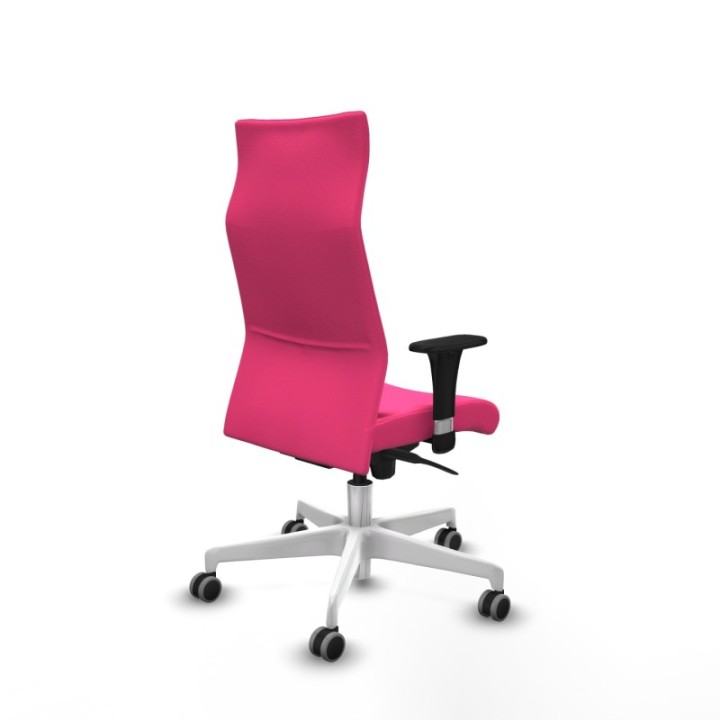 Albacete dirección sincro similpiel rosa brazos 1D cromados base blanca ruedas 65 engomadas