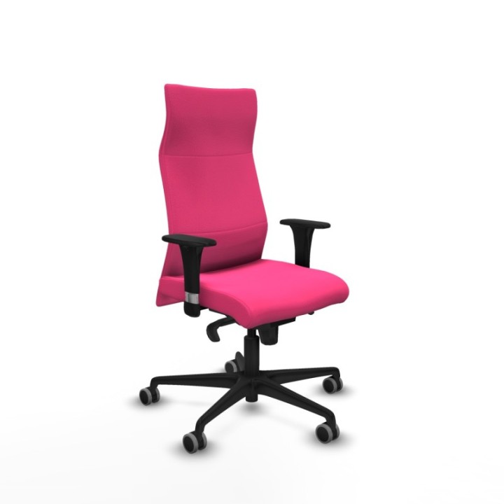 Albacete dirección sincro similpiel rosa brazos 1D cromados base nailon ruedas 65 engomadas